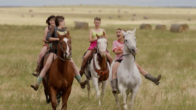Porshia Zimiga, Brynn Darling, Leanna Shumpert and Chancey Ryder Witt appear in East of Wall by Kate Beecroft, an official selection of the 2025 Sundance Film Festival. Courtesy of Sundance Institute.