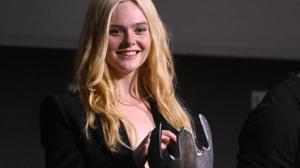 Elle Fanning at the 'Predator: Badlands' panel at the 2025 Comic-Con International: San Diego