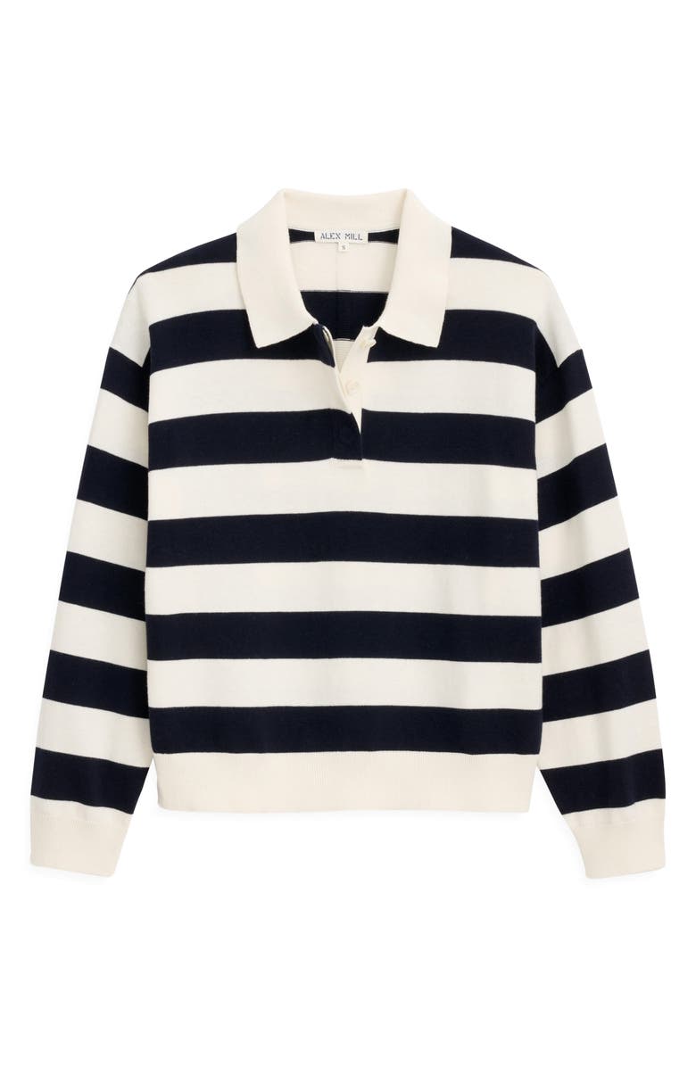 Bond Stripe Oversize Cotton &amp; Cashmere Polo