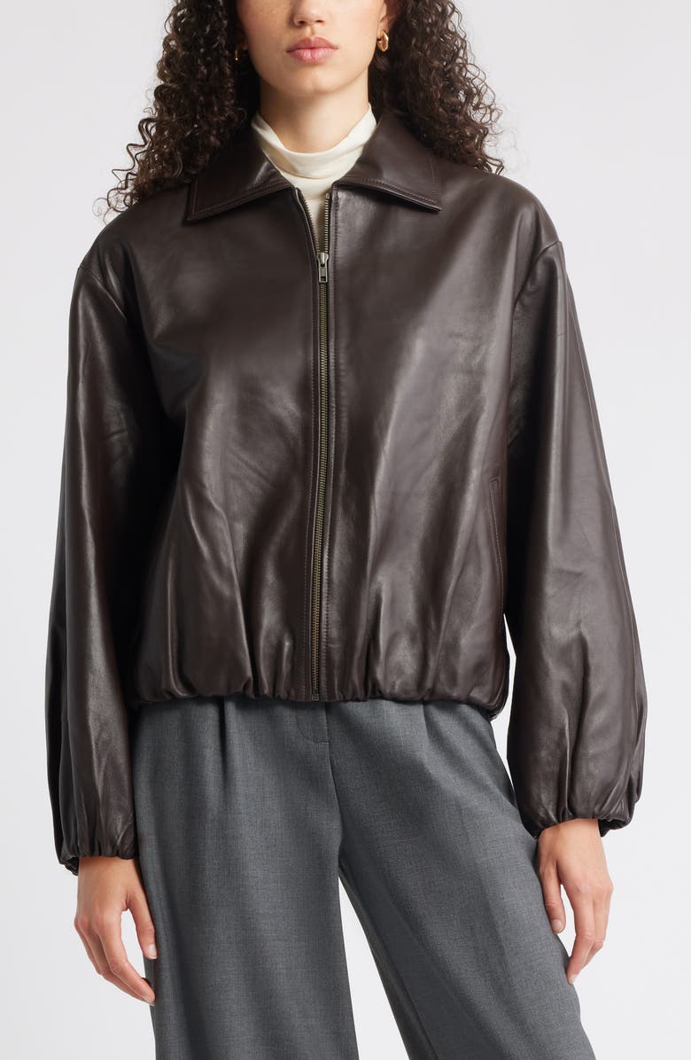 Bubble Hem Leather Jacket