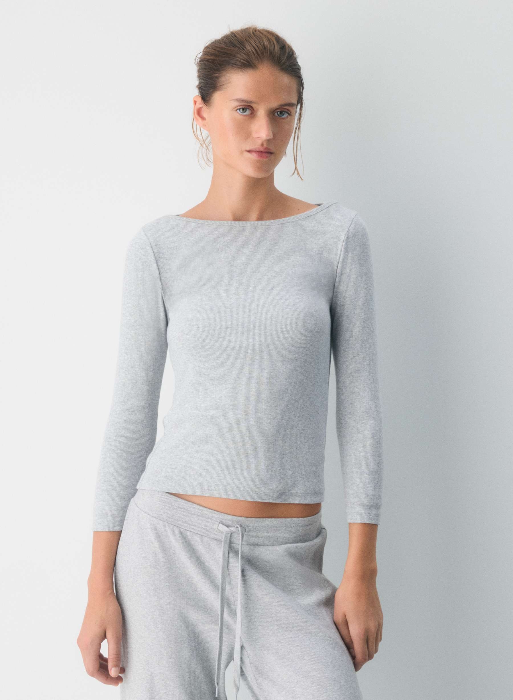 aritzia, HomeStretch&trade; Rib Boatneck 3/4 Sleeve Top