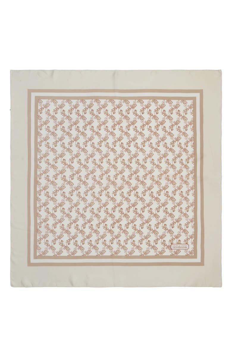 Horse &amp; Carriage Print Silk Square Scarf