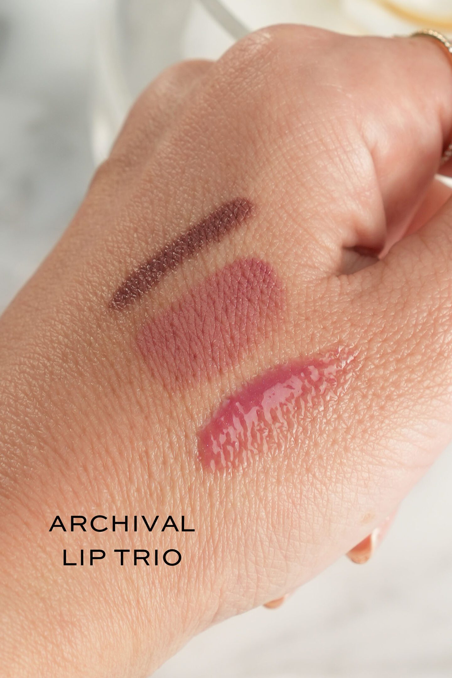 Merit Holiday Archival Lip Essentials Gift Set 2025 swatches