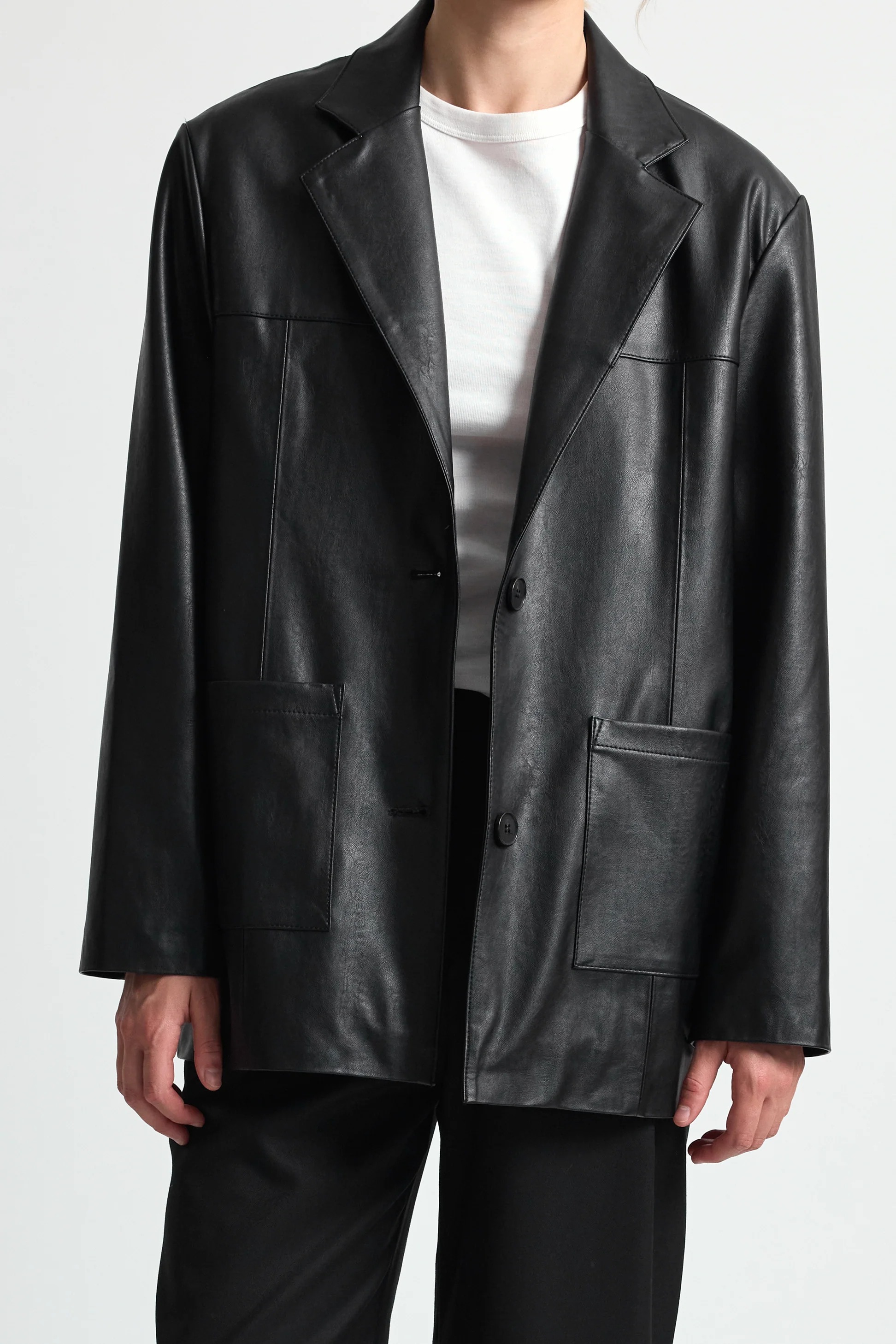 almina Concept, Oversized Faux Leather Jacket