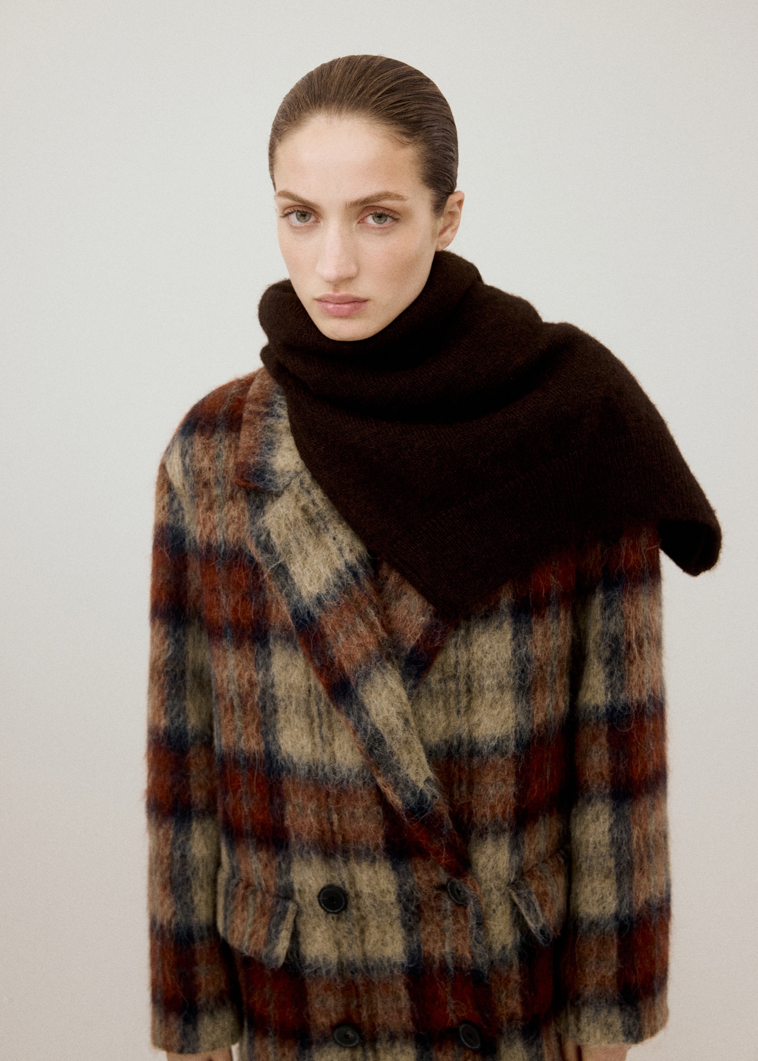 Wool-Blend Check Coat - Women | Mango Usa