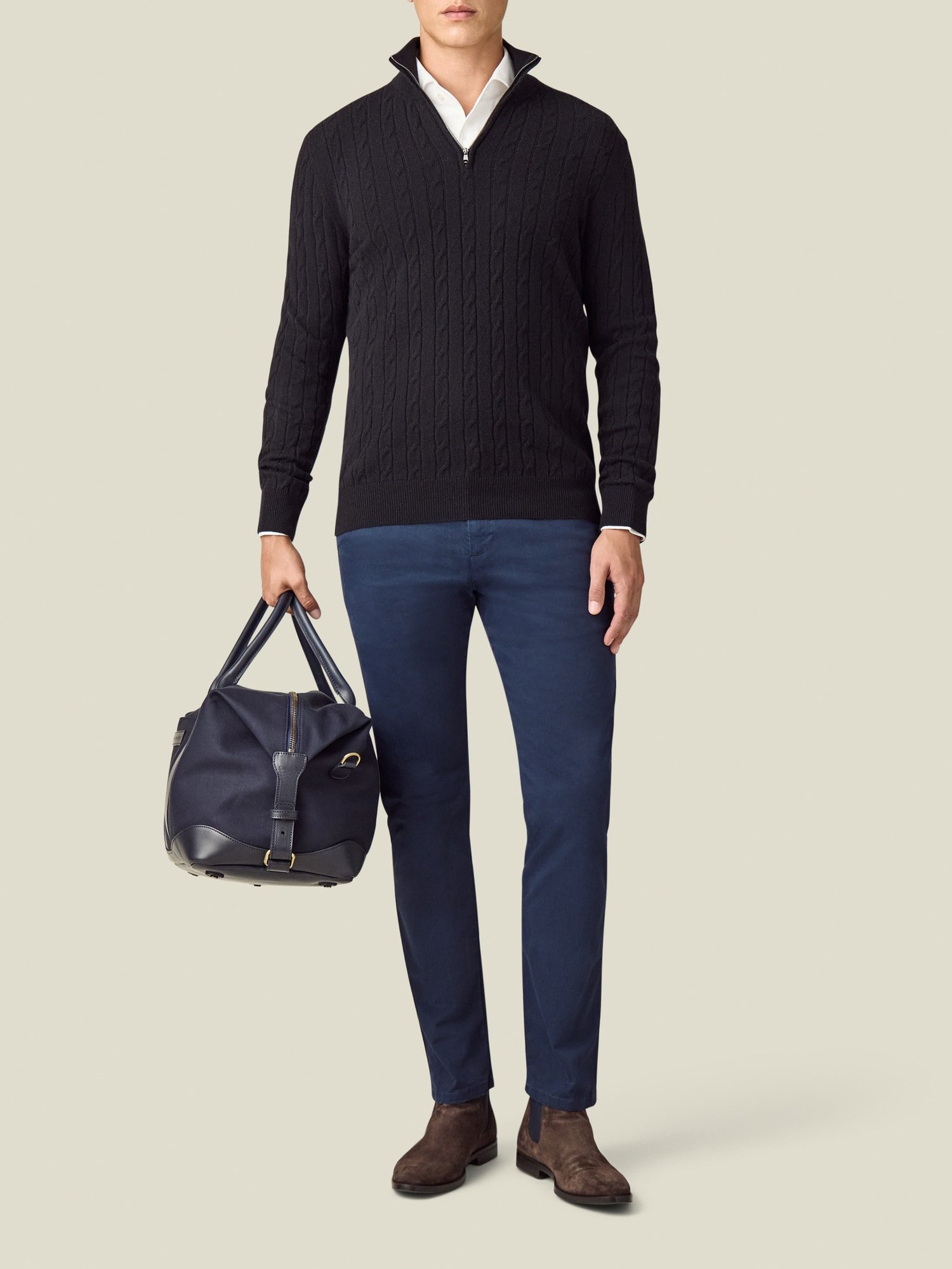 Luca Faloni Cable Knit Zip-up