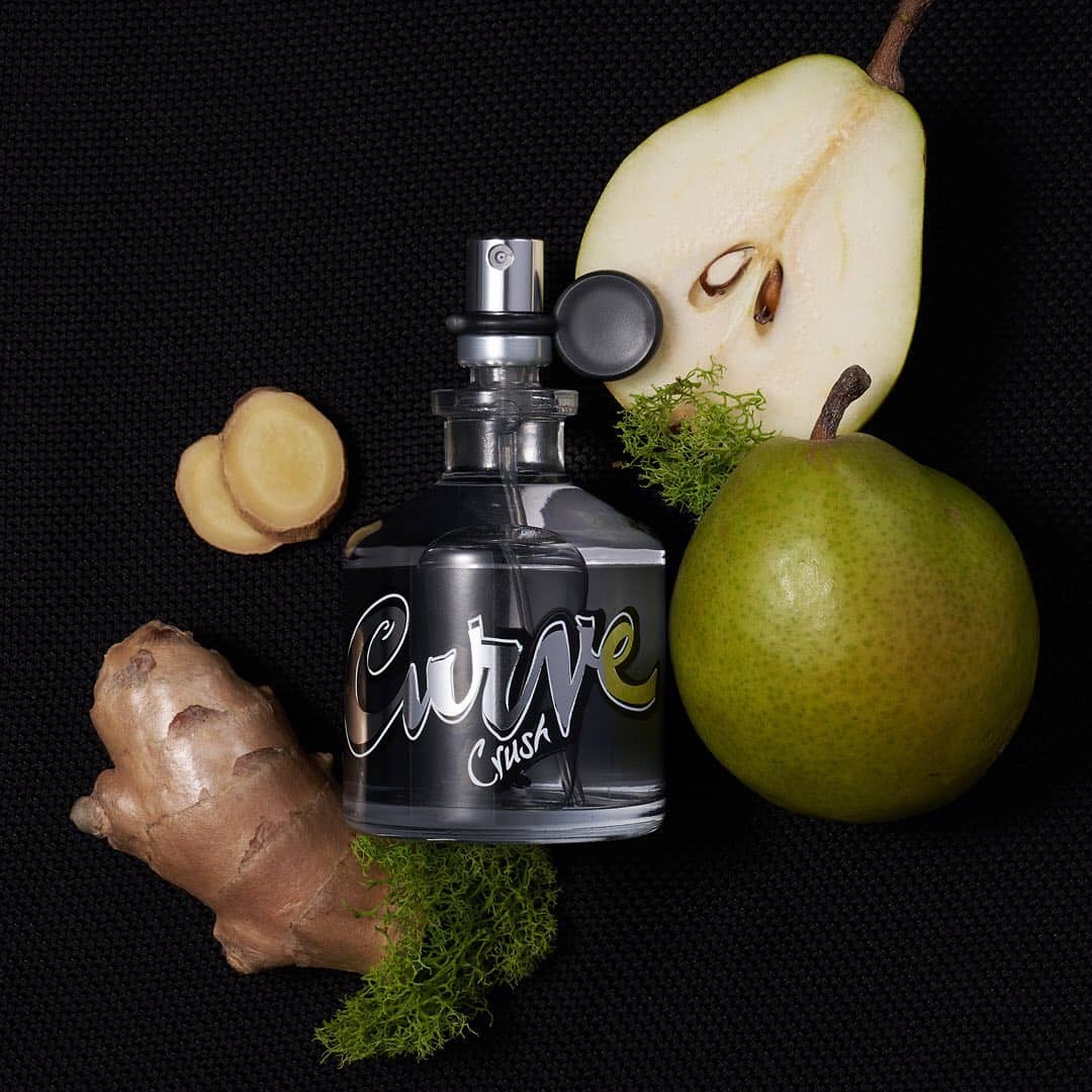 a bottle of curve crush with raw ingredients