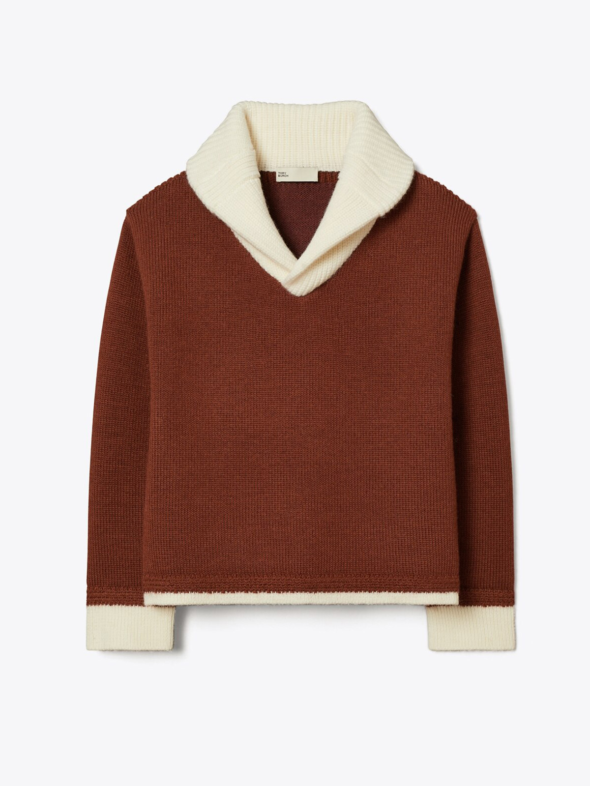 Contrast Collar Wool Sweater in Misc, Size Xxs