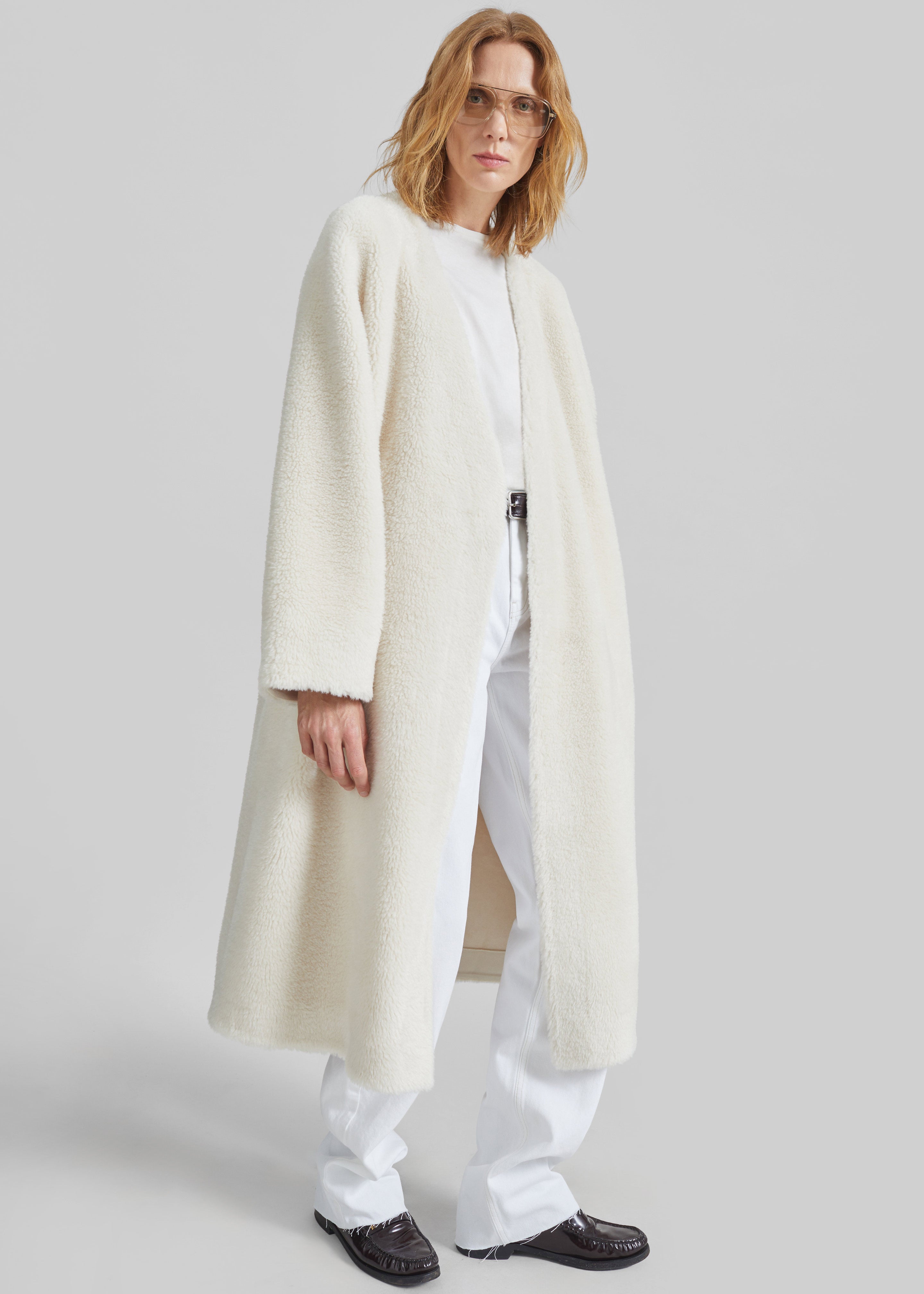 Livigno Faux Shearling Coat - Ivory