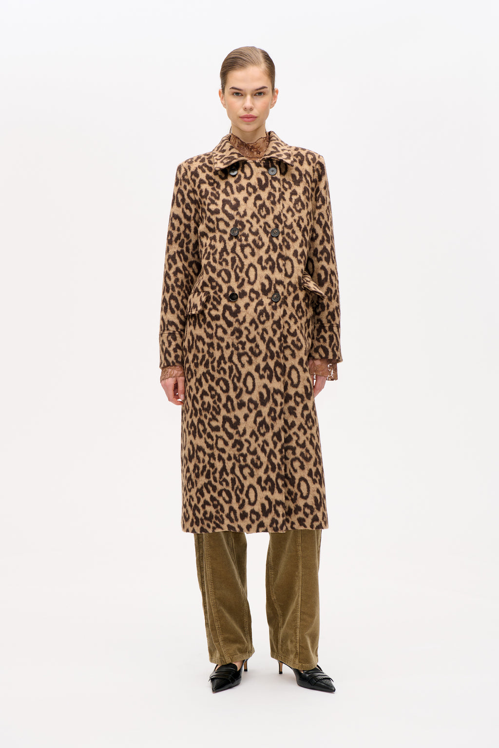 Dixie Coat | Wool Camel Leopard