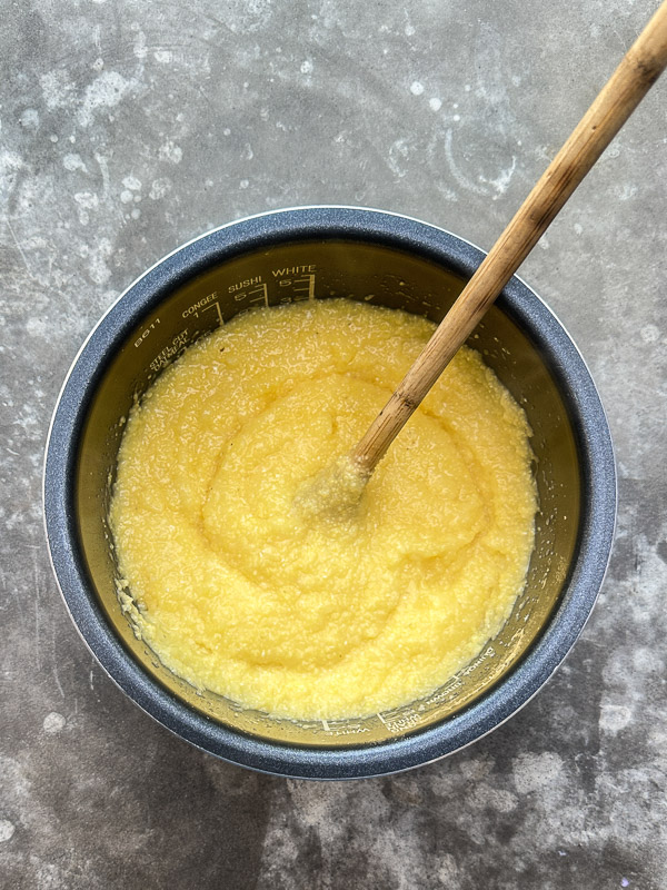This rice cooker polenta recipe is an easy, hands-off way to make creamy polenta without constant stirring, perfect for weeknight dinners and meal prep.